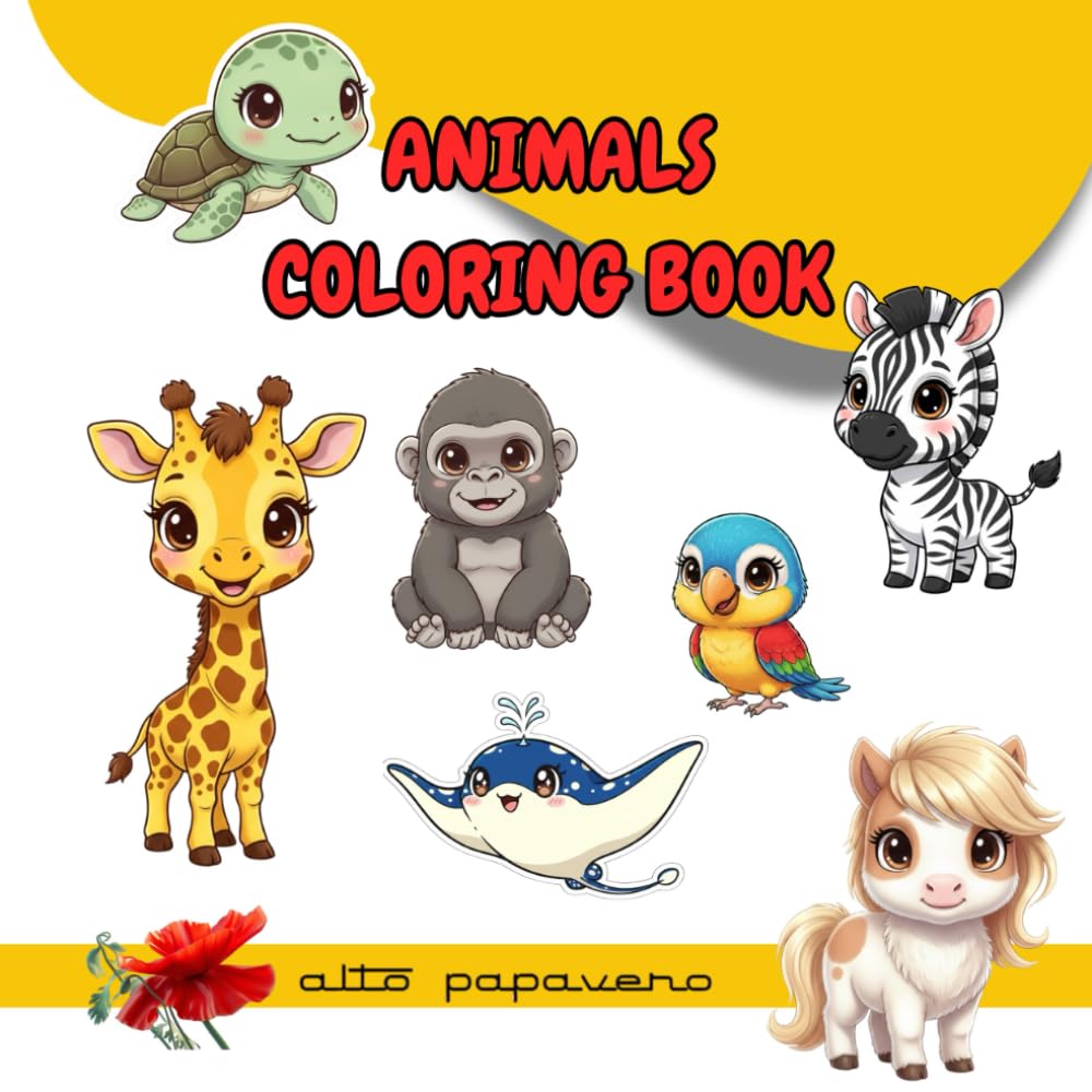 Animals coloring book: Easy and fun pictures for little creative hands