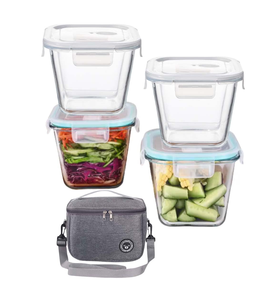 Lot De 2 Récipients En Acier Inoxydable Empilables 40x30x7 Cm - Avec Couvercles, Pour Four, Congélateur, Lave-vaisselle