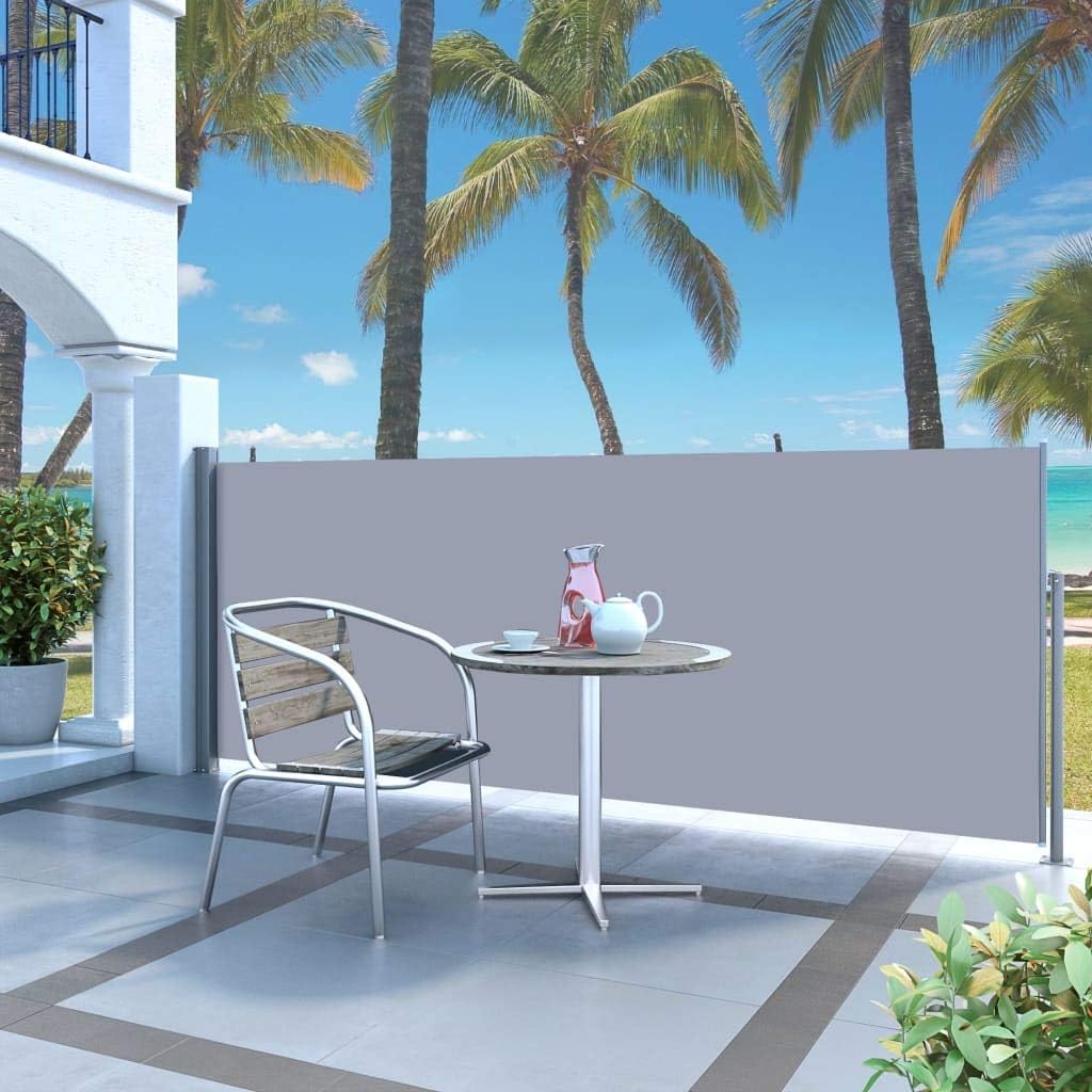 Tidyard 120 x 300 cm Garden Side Awning Sunshade Awning Privacy Screen for Balcony and Terrace Retractable,Cream