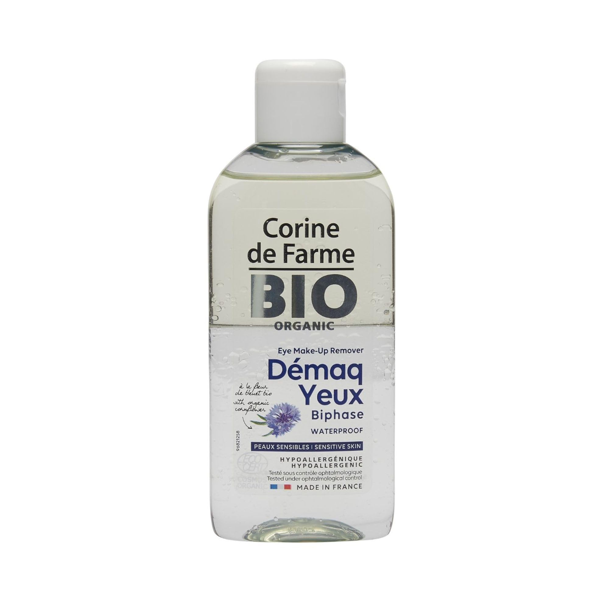 Corine de Farme - Lotion Démaquillante Bi-Phase BIO - Élimine le Maquillage Waterproof, Spécialement Conçue pour le Démaquillage des Yeux - Démaquillant Certifié BIO ECOCERT - 150 ml