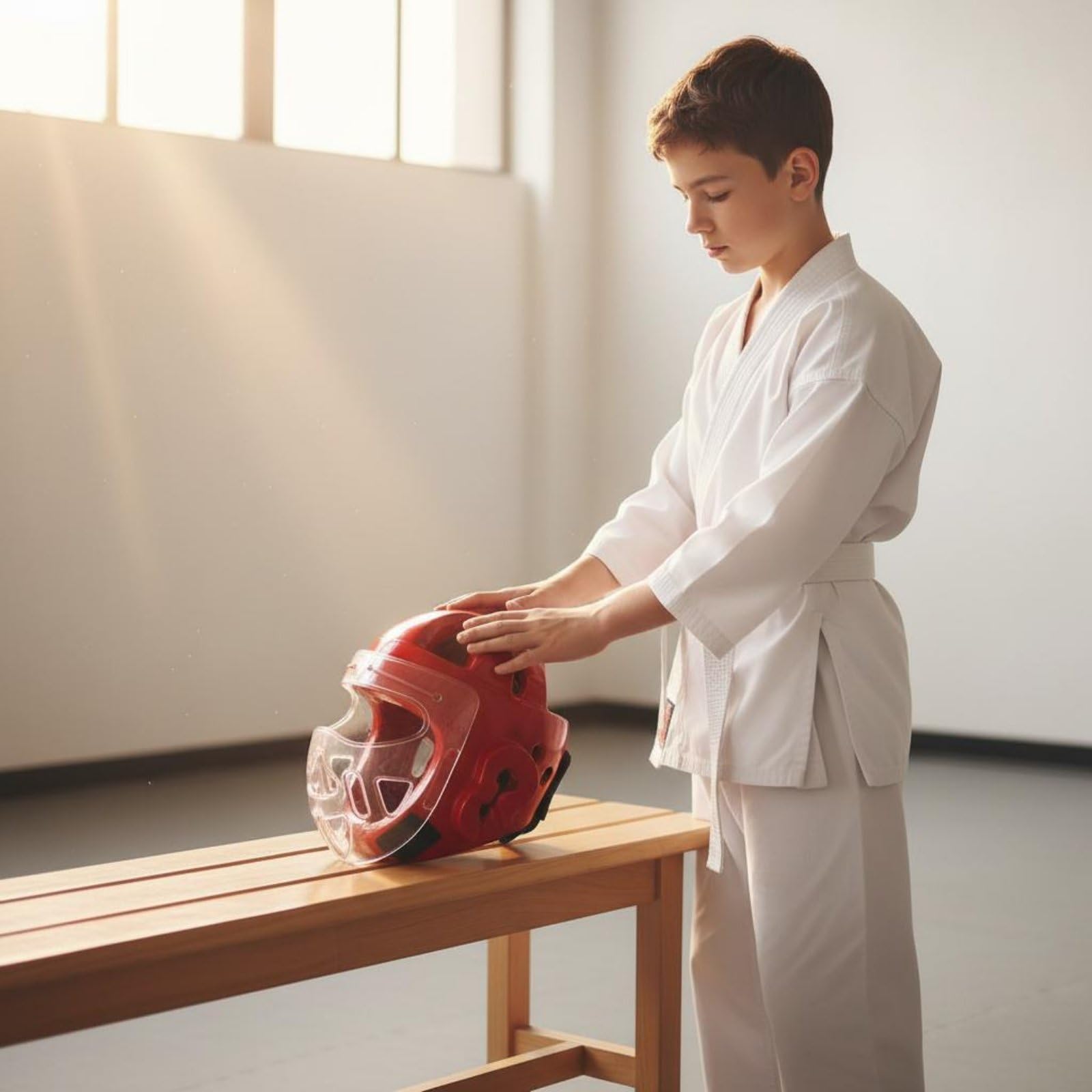 Casco da Taekwondo con Visiera Assorbimento Degli Urti Caschetto da Taekwondo con Visiera Confortevole e Traspirante per Principianti