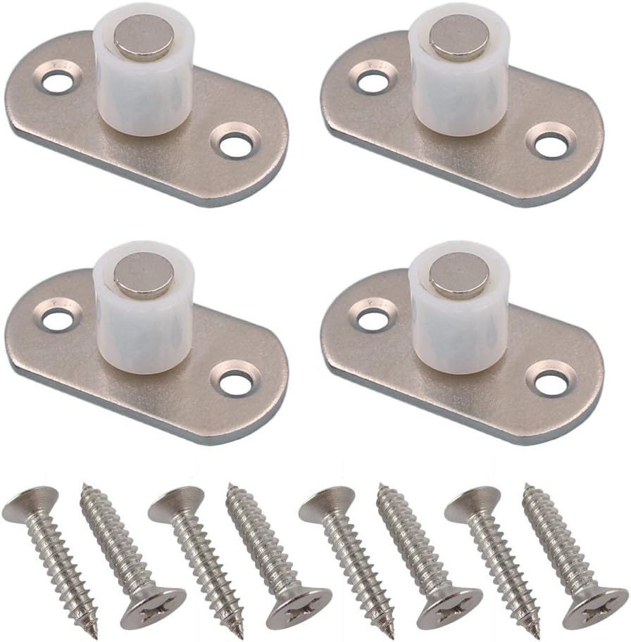 4 Piece Sliding Barn Door Nylon Guide Wheel, Floor Guide Roller Bracket Roller Guide for Furniture Hardware, Moving Doors, Glass Sliding Doors and Aluminium Doors.