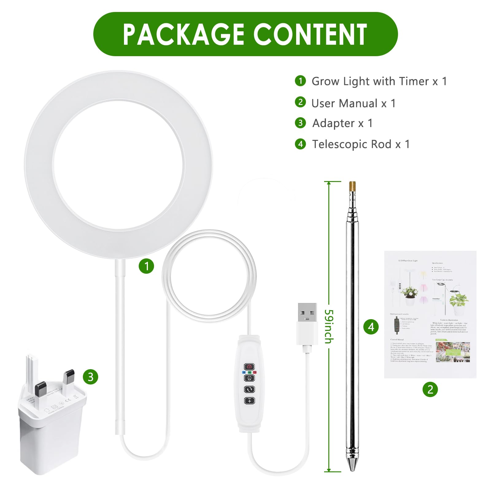 Pflanzenlampe LED Vollspektrum, Grow Lampe für Zimmerpflanzen, 72 LEDs Pflanzenwachstumslampe, Höhenverstellbar Bis 160 cm, 3 Farbmodi mit 360°Schwanenhals,Timer (3/9/12 Stunden),10 Helligkeitsstufen