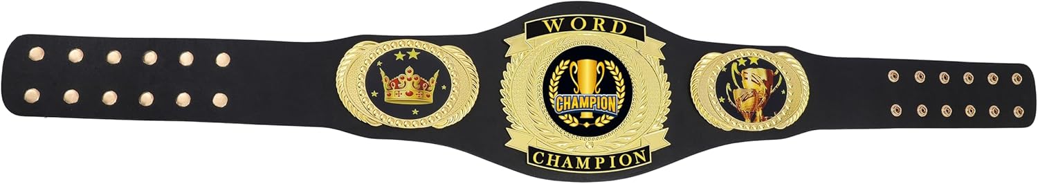 Championship Belt Adult - Football Baseball Softball Soccer Basketball Esports Fantasy Sports Hockey Wrestling Boxing High School College Class Tournament or League Winner Champion Belt