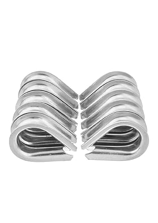 uxcell 304 Stainless Steel Thimble Rigging for 5/8 inch (16mm) Diameter Wire Rope 10pcs