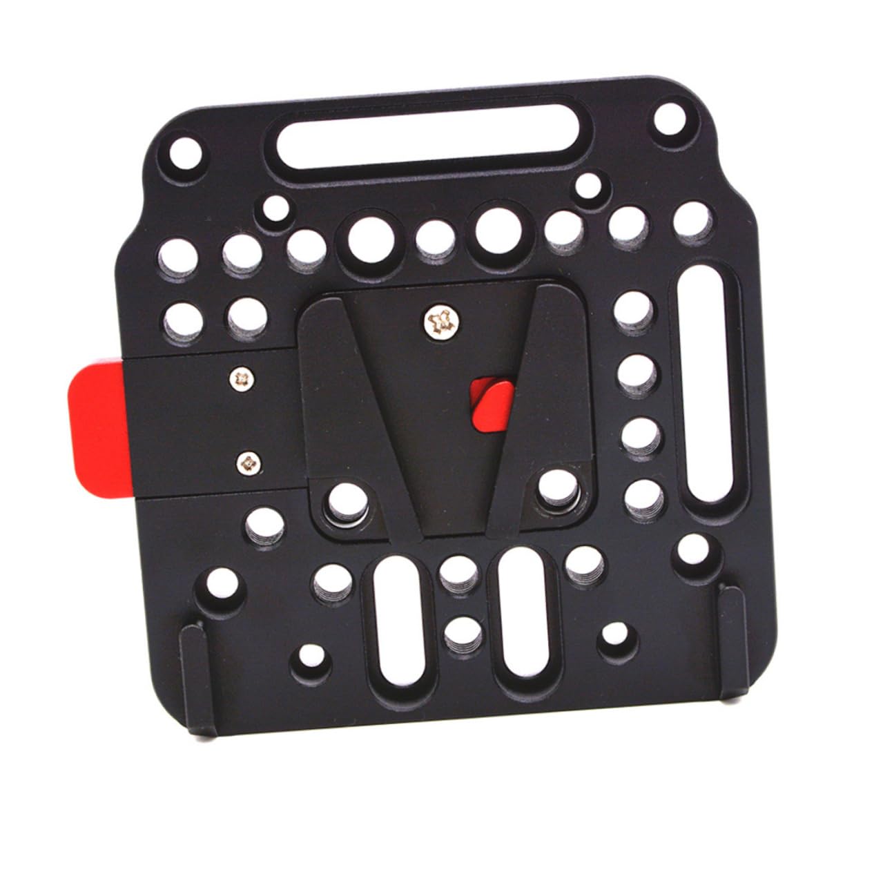 Piastra a Sgancio Rapido a Forma di V Nera in Alluminio per Telecamera | Adattatore Qr Leggero, Compatibile con Batteria a Montaggio V, Accessorio di Ricambio per Riprese Video