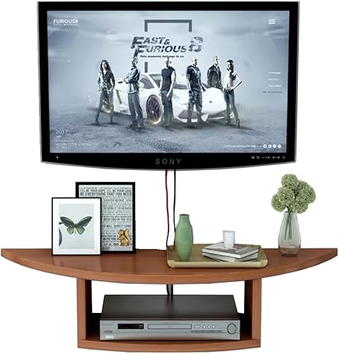 Miniatura 6 de WANLIAN Soporte flotante para TV de entretenimiento, estante de pared flotante para caja de cable, estantes de medios montados en la pared, estante