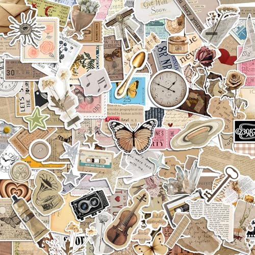 300 Pcs Vintage Stickers Junk Journal Supplies Cute Stickers for Journaling Supplies Junk Journal Supplies DIY Paper Crafts Water Bottle Laptop Computer