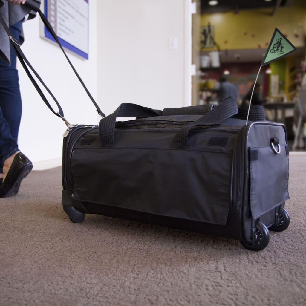 Sherpa on Wheels Indoor Pet Dog Carrier, Black Large for All Breed Sizes - image 2