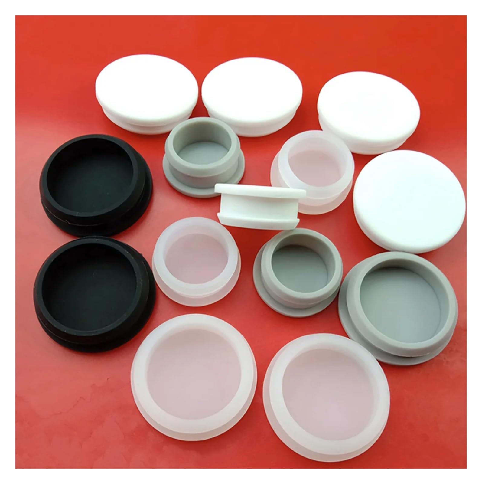 2/5/10/20 sztuk 15mm guma silikonowa zaślepka na otwór wewnętrzna 11mm wtyczka w kształcie litery T zatrzaskiwana uszczelka(White,20PCS-15MM)