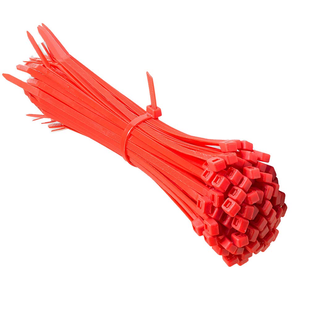 Cable Ties 140mm x 3.6mm Black Natural Coloured Nylon Zip Tie Wraps - Choose Qty and Colour (1000, Red)