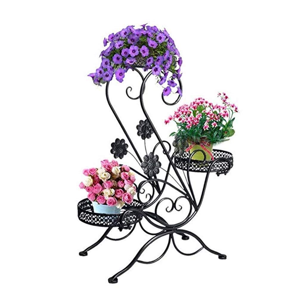 Support de fleurs en métal à volutes pour décoration végétale de maison