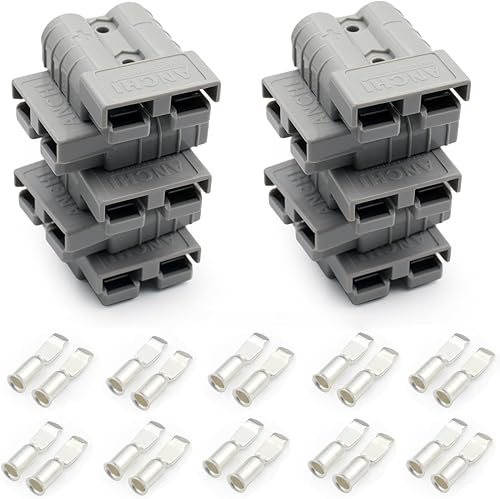 Miniatura 4 de ANDCHIER 10 unidades de conector rápido de baterías de calibre 6-12 50A 600V, batería de 12V-36V, desconexión rápida, desconexión de 50 amperios,