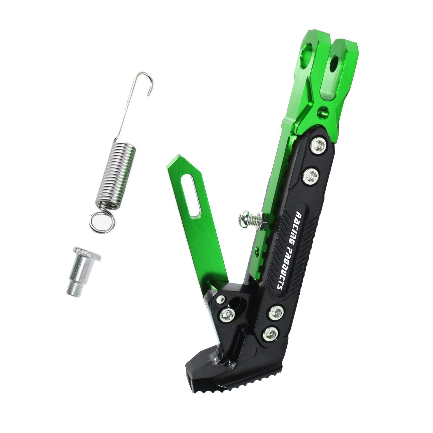 Motorcycle Universal Kickstand Adjustable Modified CNC Aluminum Alloy Adjustable Tripod Holder Kickstand Foot Side Support Stand Motor Scooter Motorbike Motocross Electric Dit Pit Bike （Red) (Green)