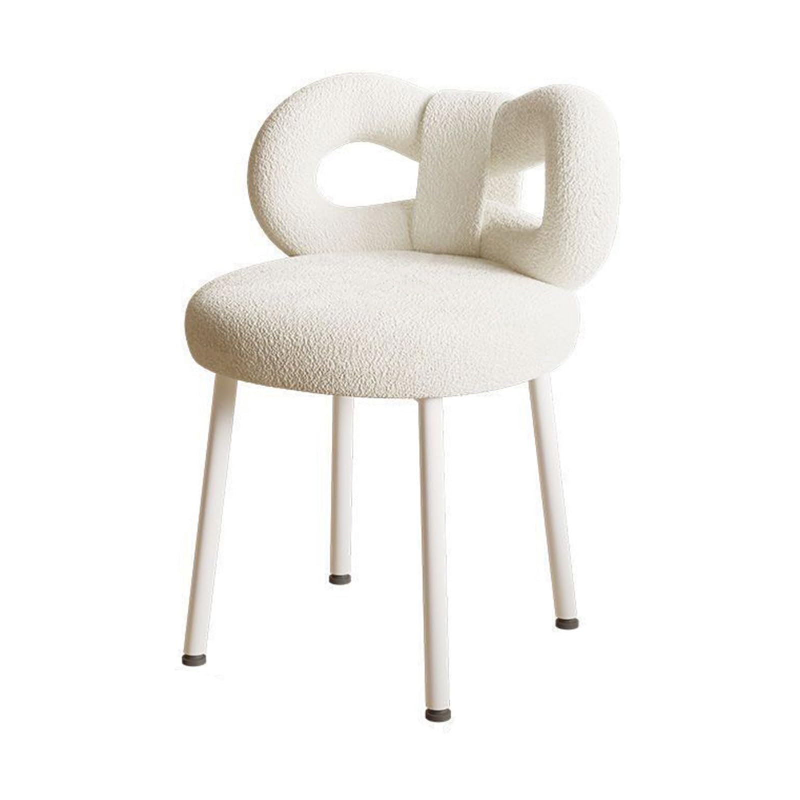pofluany Vanity Chairs with Backs Bow Chair Cute Bow Vanity Chair Makeup Vanity Chair White Small Vanity Chair with Back, Round Vanity Stool Chair