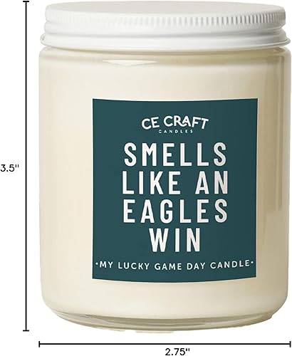 Miniatura 8 de Smells Like an Eagles Win Candle - Vela perfumada inspirada en el fútbol de Filadelfia - Fragancia de champán - Cera de soja vertida a mano - Regalo
