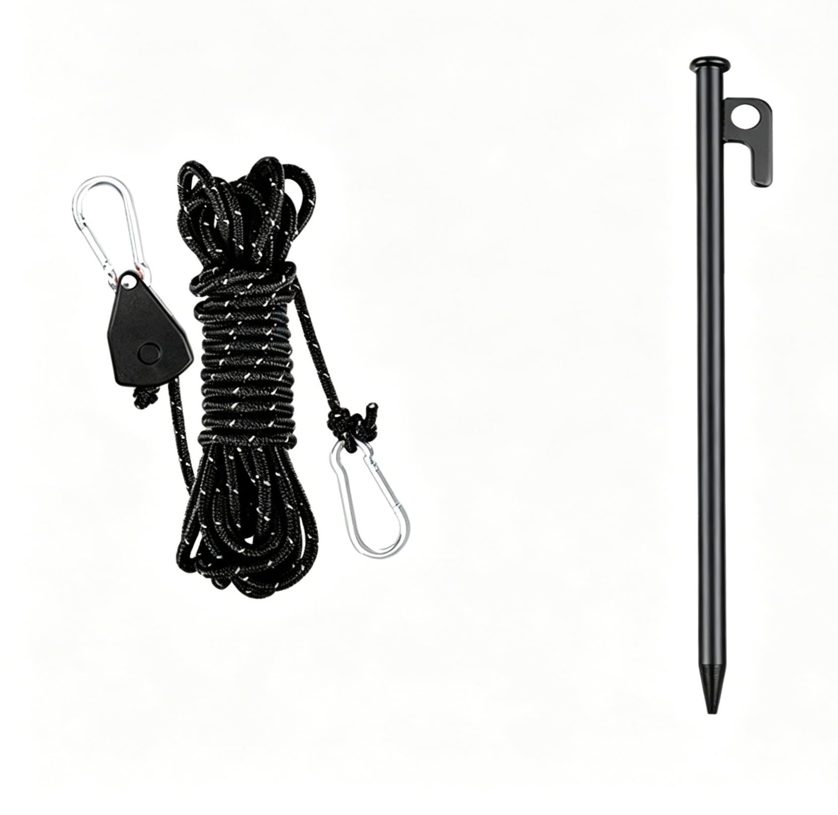 Zeltheringe Set,Abspannseile,Zeltschnur,Für Outdoor Camping(Schwarz-40cm)