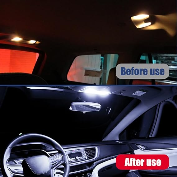 4PCS LED Extremely Bright Bulbs, LED Interior Car Lights, 1.65 6000K 2835 Chipsets Car LED Blubs for LED Interior Dome Map Door Lights 211-2 212-2 569 6411 6451 41mm 42mm