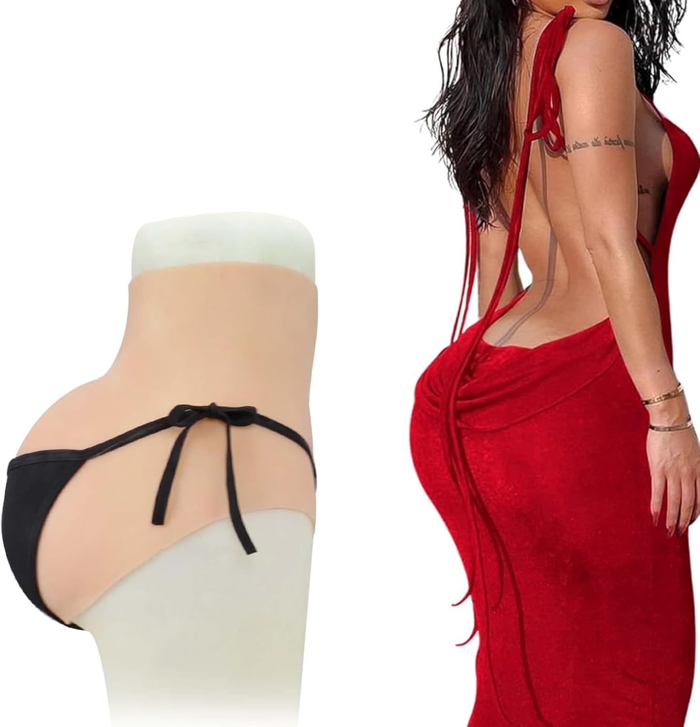 Realistic Silicone Butt Enhancer Panty Fake Pussy Triangle Pants Men's Hiding Gaff Butt Lift Shorts for Transgender