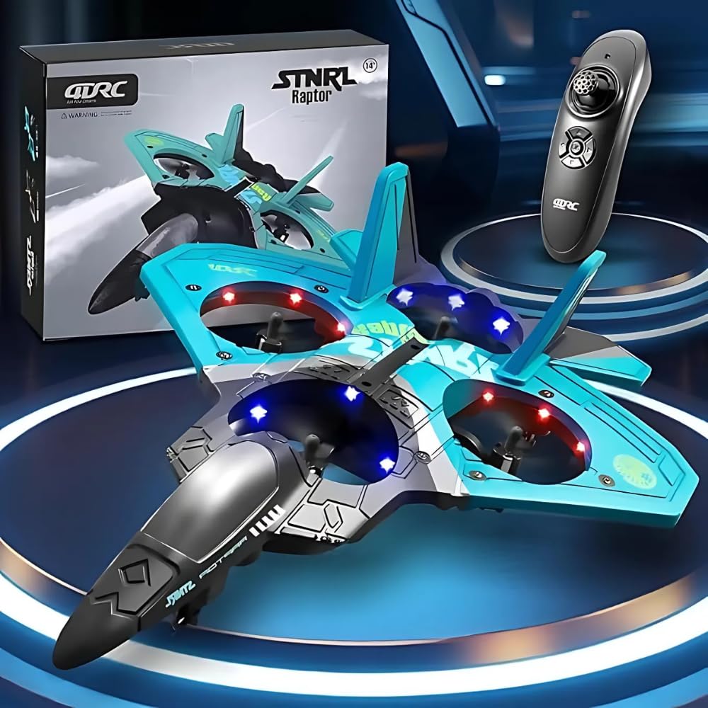 Dron Raptor F22 figurki 360° zdalnie sterowany samolot RC 2,4G | Kontroler ruchu pionowy start | 4 śmigła Quadcopter Summer Toy Freestyle