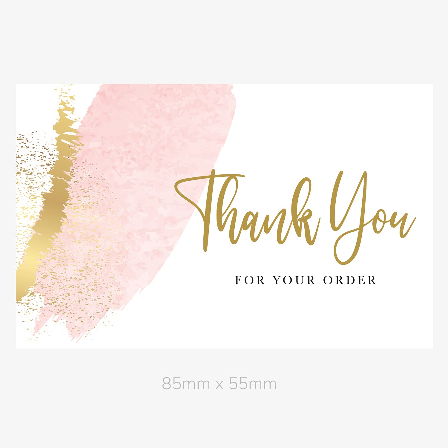 Thank You for Your Order Cards for Small Business, Pink and Gold Design, Premium 350gsm Card - Image 2