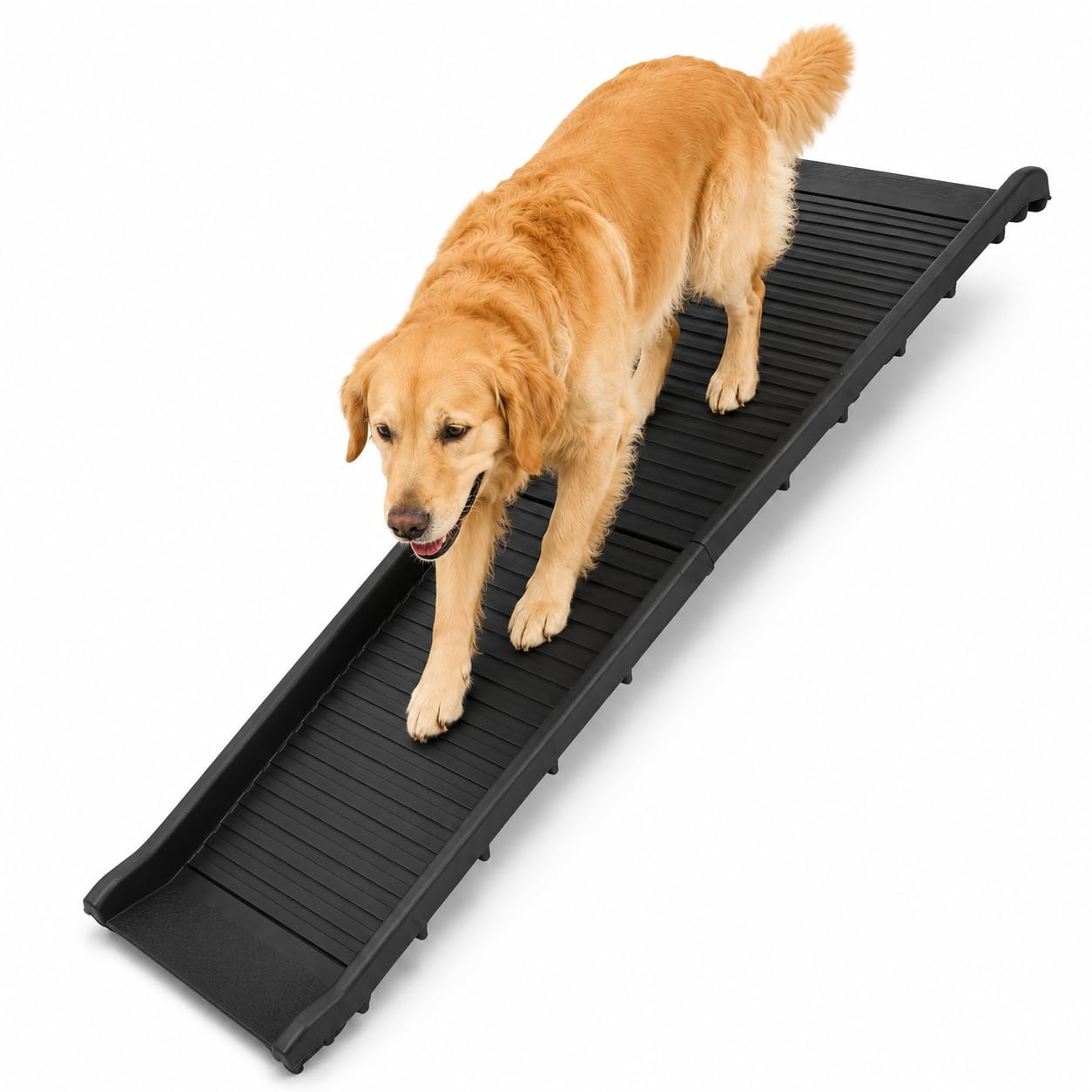 BITUXX® Hunderampe Auto klappbar bis 90 kg belastbar 155 x 39 x 9 cm | Einstiegshilfe Hund Antirutsch Oberfläche leicht zusammenklappbar Rampe für Hunde Autorampe
