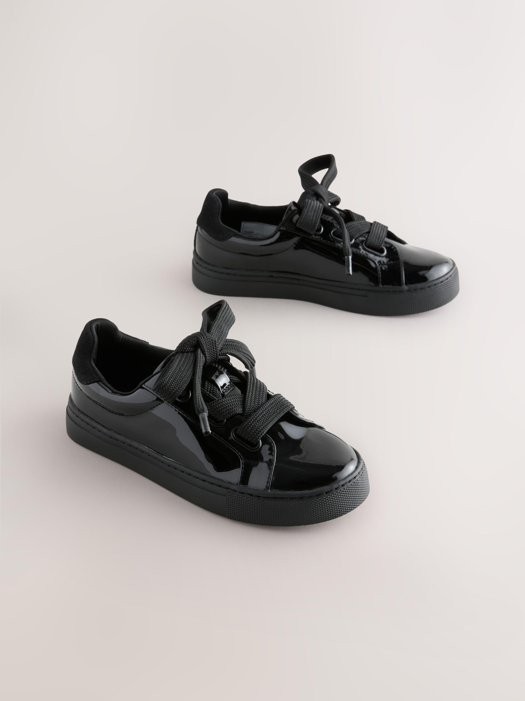 NEXT Ragazza Scarpe da Ginnastica in Pelle per la Scuola Stile rétro | Bambino, con lacci, Lace-Up