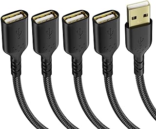 USB Extension Cord 6FT, Canjoy 2.0 USB Extension Cable Type A Male to Female Extension Cord Data Transfer Extender Cable for VR Playstation, Xbox, Printer, Keyboard(4pack)