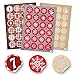 Logbuch-Verlag kit d'autocollants de Noël 3 x 24 étiquettes - chiffres de l'Abemt 1 - 24 + flocons de neige en rouge et beige - enjolivure de cadeau - faire un Calendrier de l'Avent