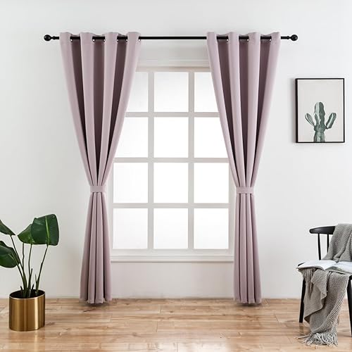 Vista 133 de Mangata Casa - Cortinas opacas para dormitorio, 2 paneles, cortinas térmicas para ventana, para sala de estar, cortinas que oscurecen. Azul marino