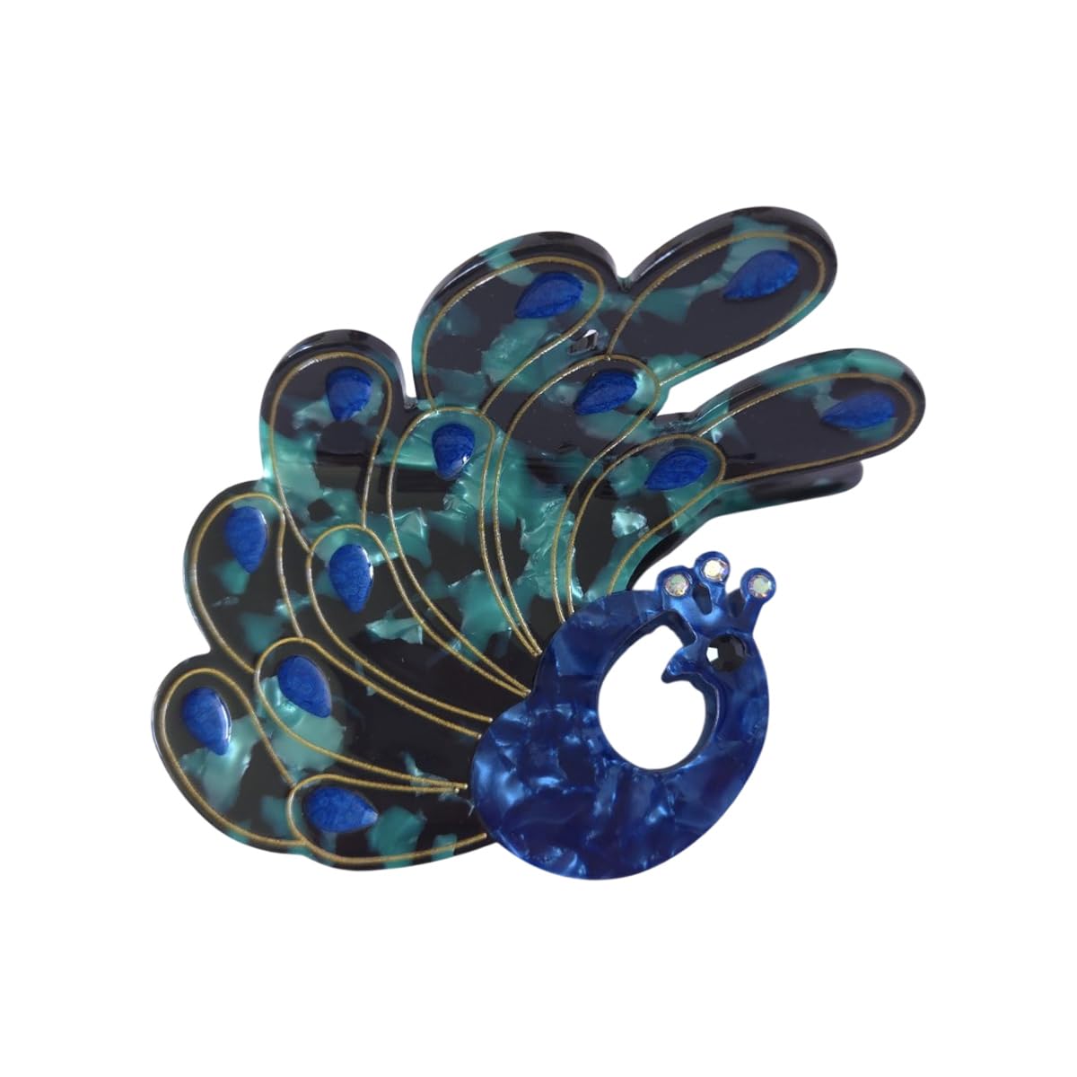 OMG Decor Peacock Claw Clip,Acetate Hair Clips,Small Claw Clips for Women