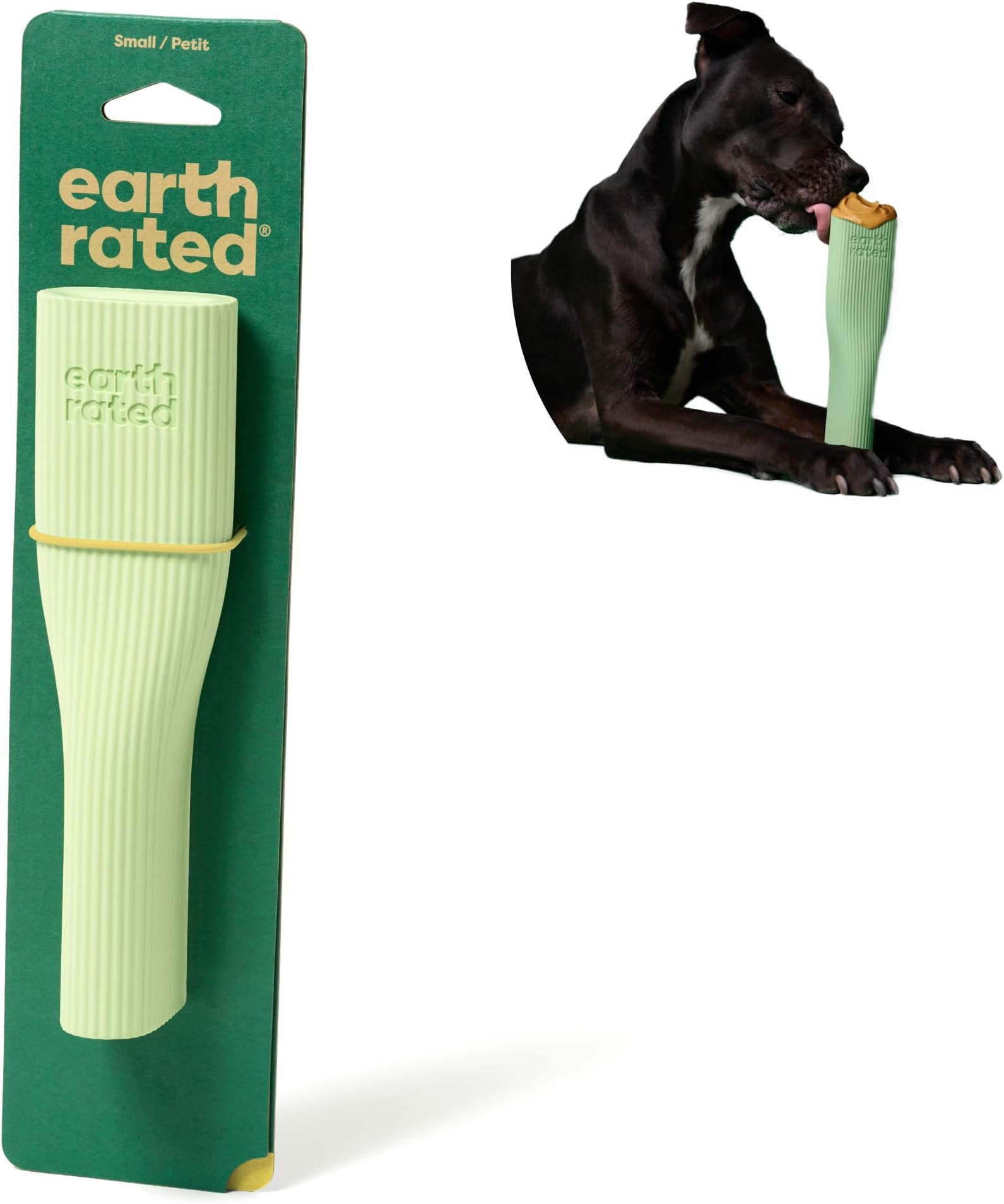 Dog Toy, Enrichment Toys for Adult and Puppy Dogs, Dishwasher and Freezer-Safe, Natural Rubber, Small, Green