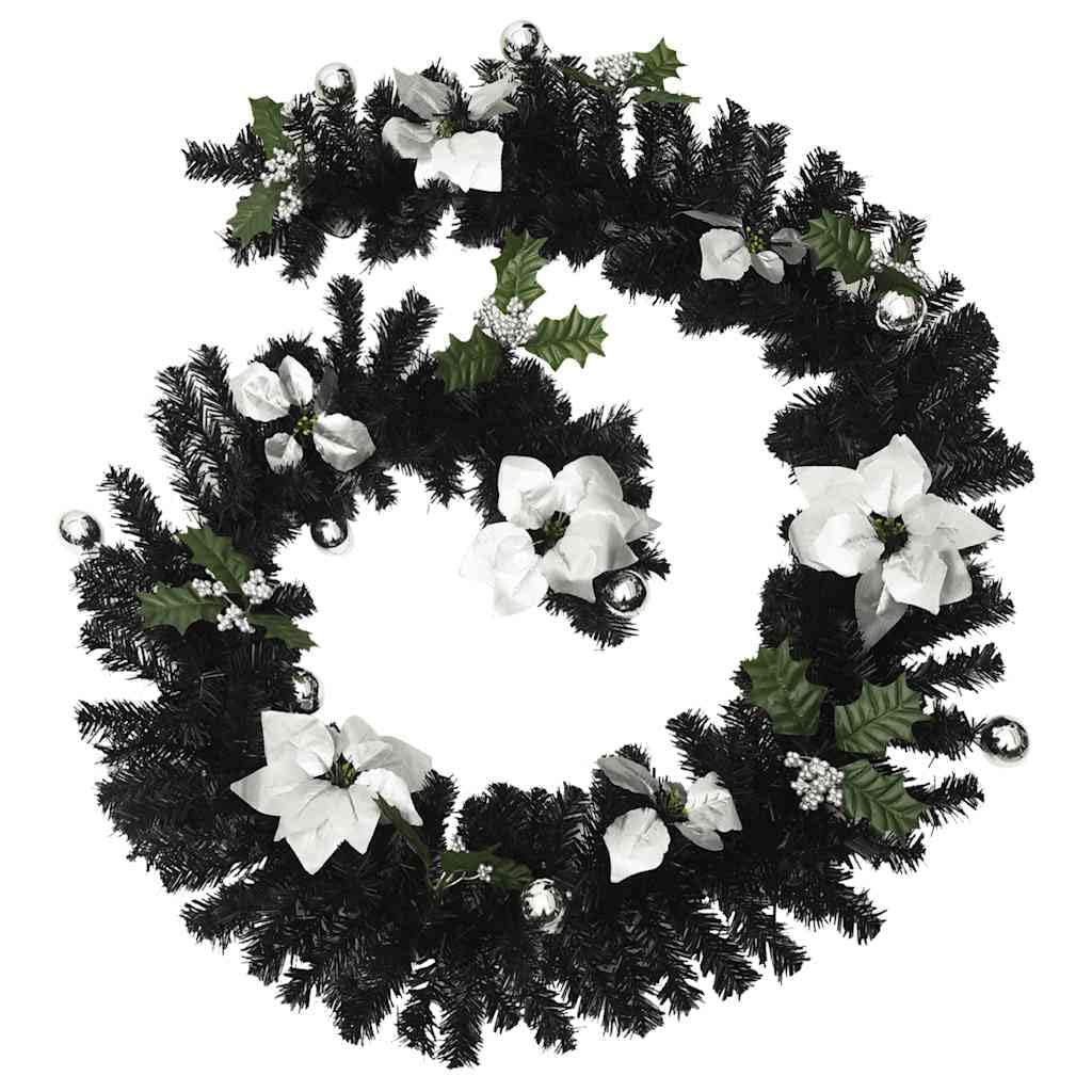 Guirnalda de Navidad con luces LED negras de PVC de 2,7 m, 50 ledes, 220 puntas, impermeable para interior y exterior, funciona con USB, iluminación festiva para ventanas, jardín, balcón