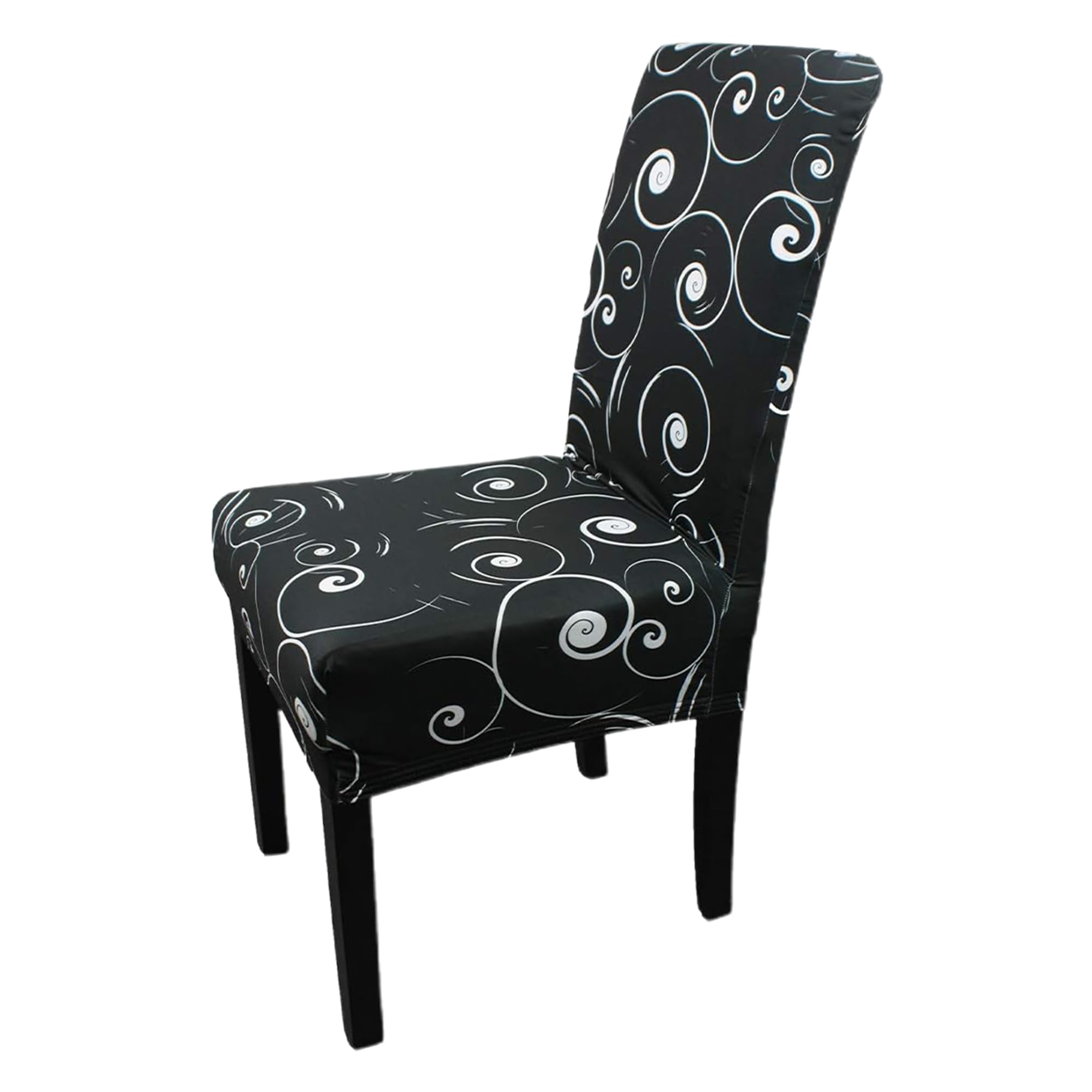 WedDecor High Back Dining Chair Covers Paisley Pattern, Black, 4 Pack — image 1