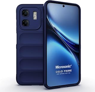 جراب حماية سيليكون مضاد للصدمات بتصميم عصري انسيابي، بطانة داخلية وحماية للكاميرا، متوافق مع انفينيكس سمارت 9/ هوت 50i (كحلي)