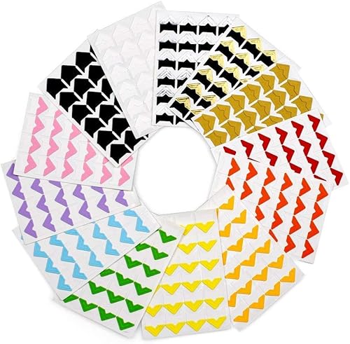 Miniatura 5 de 360 esquinas autoadhesivas sin ácido para álbumes de recortes y libros de recuerdos (dorado-negro-kraft)