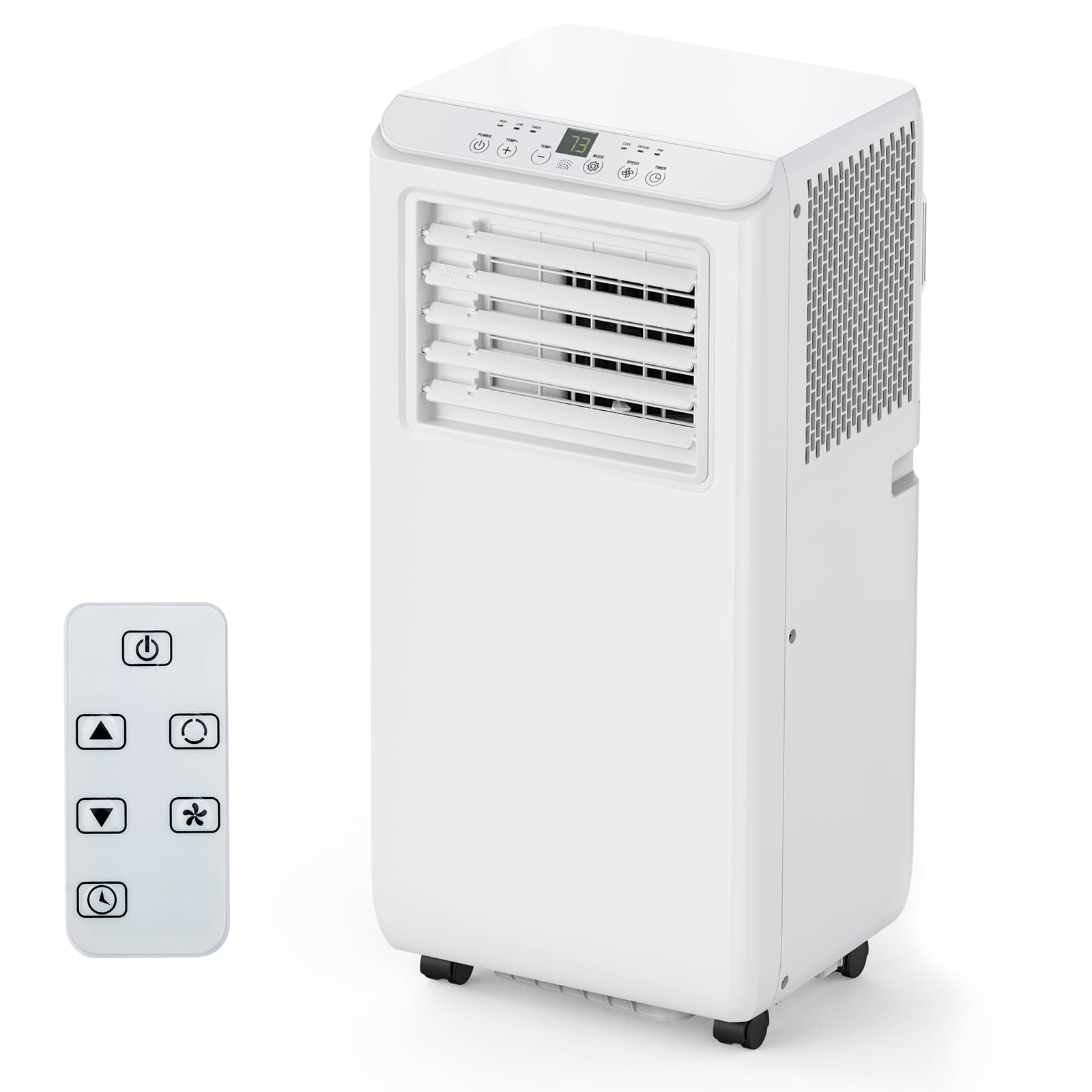 14,000 BTU Portable Air Conditioner Cools Up to 750 Sq.Ft, 3-IN-1 Quiet Portable AC Unit with Remote Control & Installation Kits for Large Room, Smart/Sleep Mode, Auto Swing, 24H Timer, White
