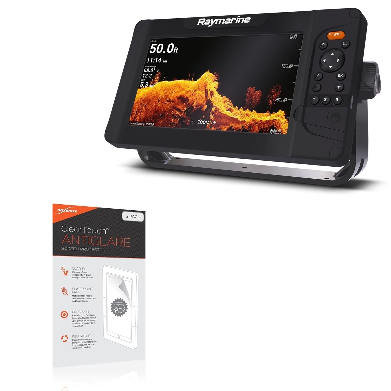 BoxWave Screen Protector Compatible with Raymarine Element 9 HV - ClearTouch Anti-Glare (2-Pack), Anti-Fingerprint Matte Film Skin for Raymarine Element 9 HV