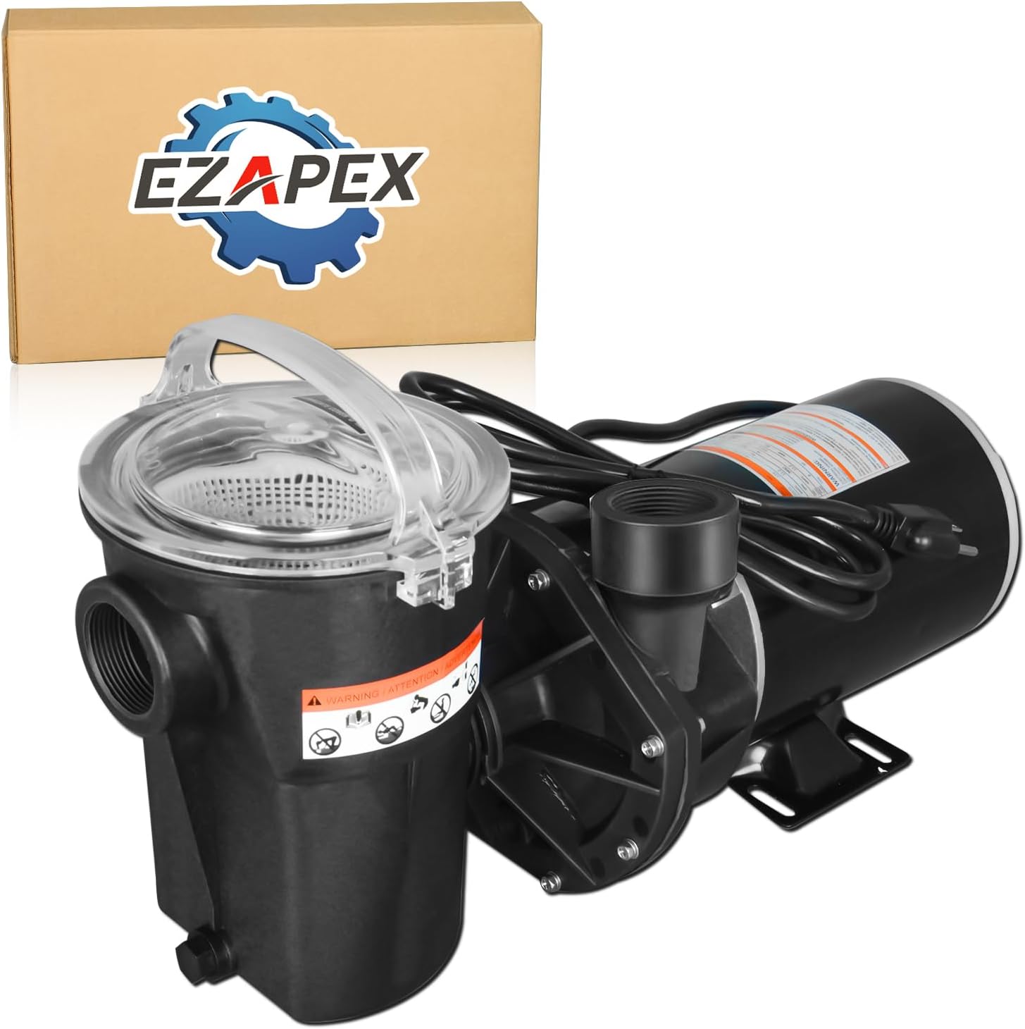 W3SP1580X15 Pool Pump Replacement Compatible with Hayward Power Flo LX 1.5 HP Single Speed Motor Above Ground Pool Pump 115V 11.2A 60HZ 3450RPM Black Stainless Steel Corded Electric Quiet Operation