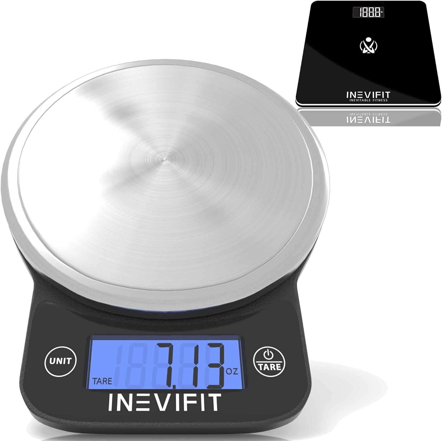 INEVIFIT Balanza Digital de Baño y Cocina Kit Fitness
