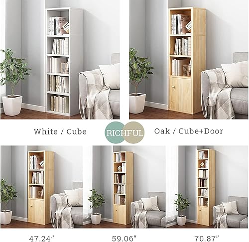 Miniatura 7 de IOTXY Estantería pequeña de esquina estrecha  Gabinete de almacenamiento independiente de 59 pulgadas de alto, 6 estantes abiertos de celosía con