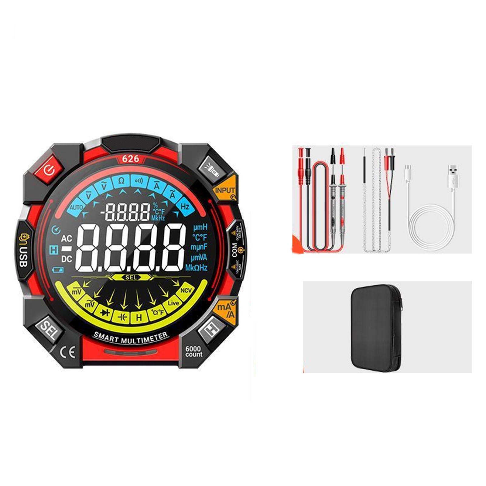 Tsophreniq With Bag Multimeter Tester Digital With Voltmeter And Ohms Meter Resistance; Tests Live, Continuitys Digital Tester