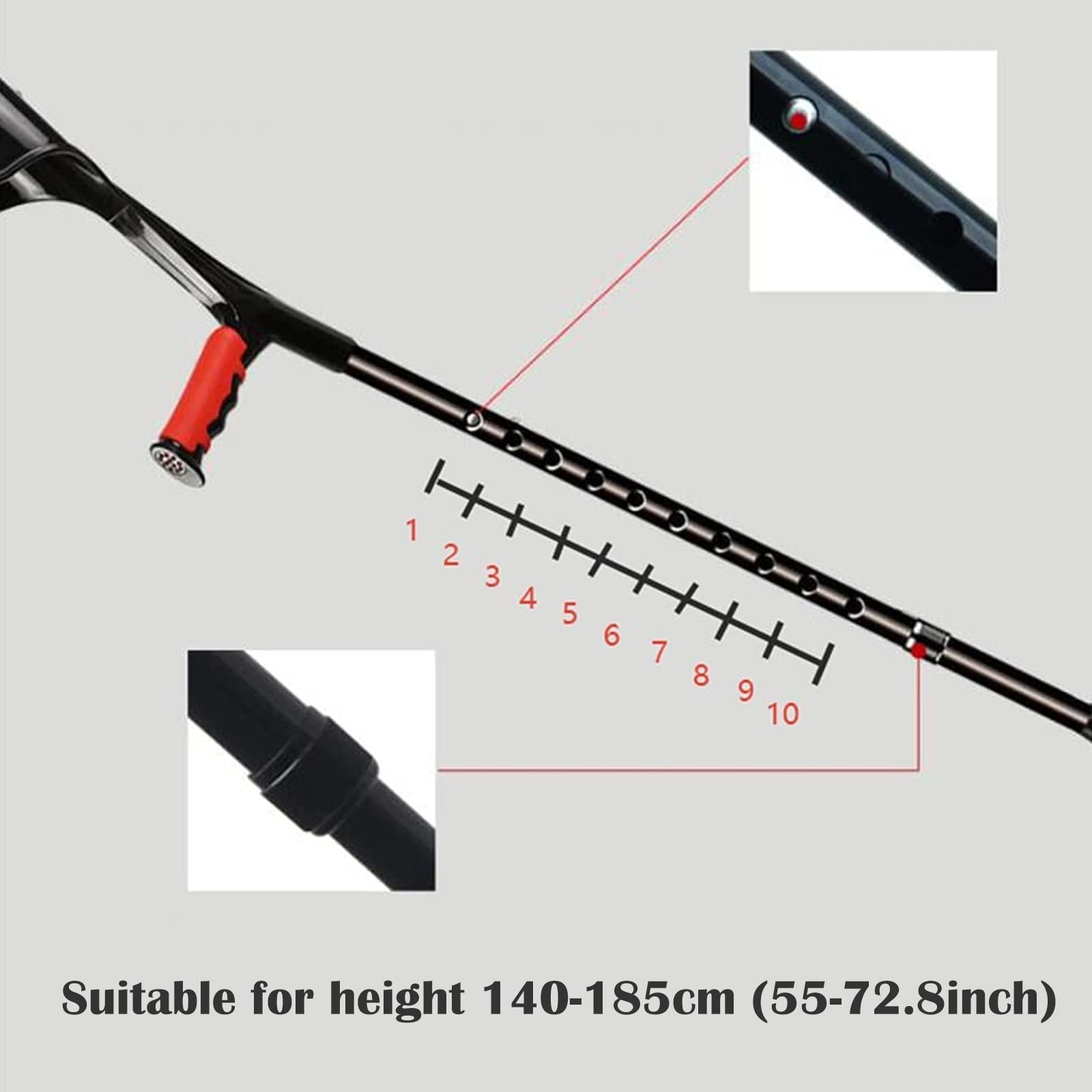 Stampella per Avambraccio per Adulti (2 unità), Stampelle Canadesi Ergonomico in Alluminio Pieghevole, Stampella Ortopedica Regolabile, per Anziani Disabili (Color : Black)