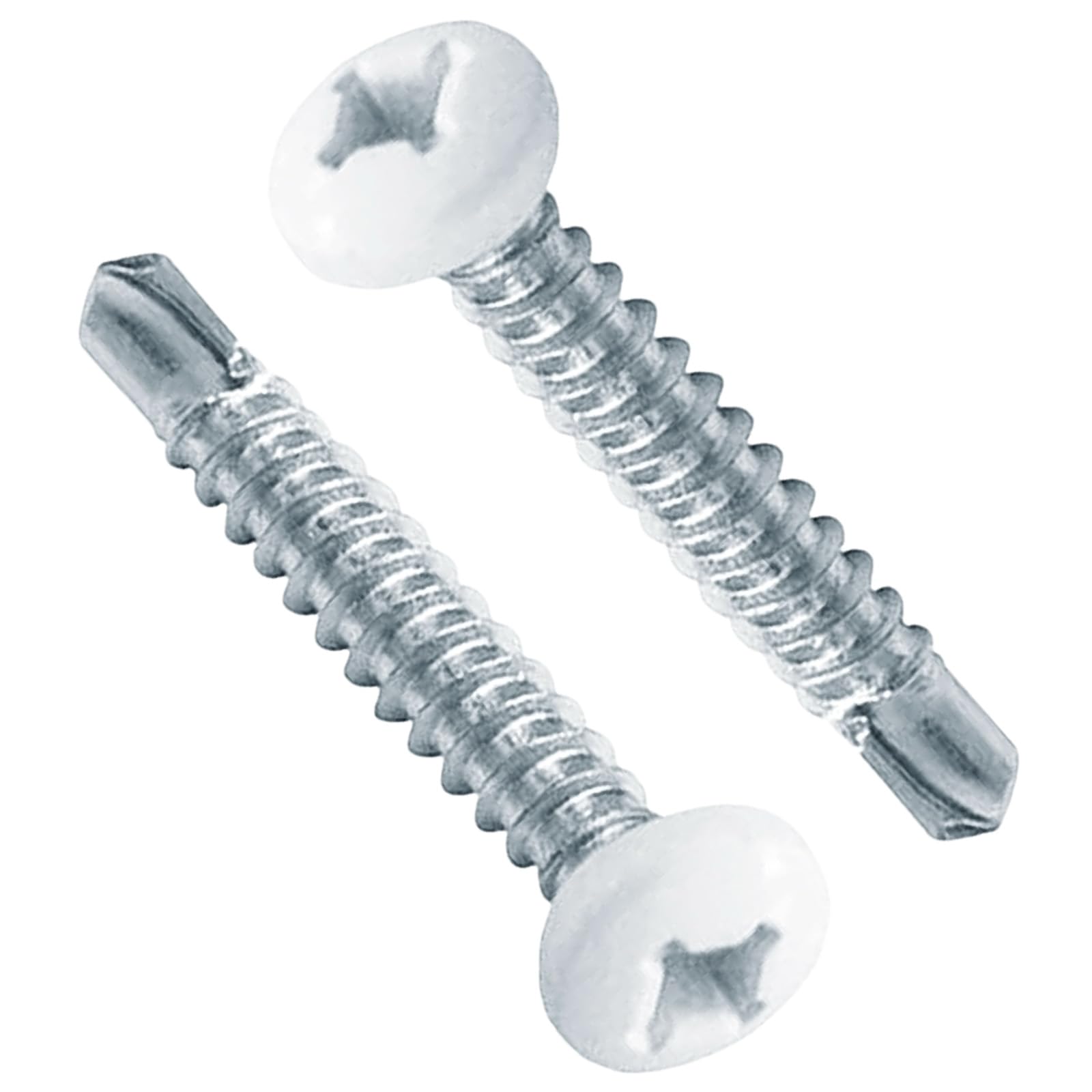 RV Screws White Pan Head Screw 8 X 1 for RV Interior and Exterior, Quad Drive Twin Fast Thread Fasteners, Enclosed Trailer Self-Tapping Sheet Metal