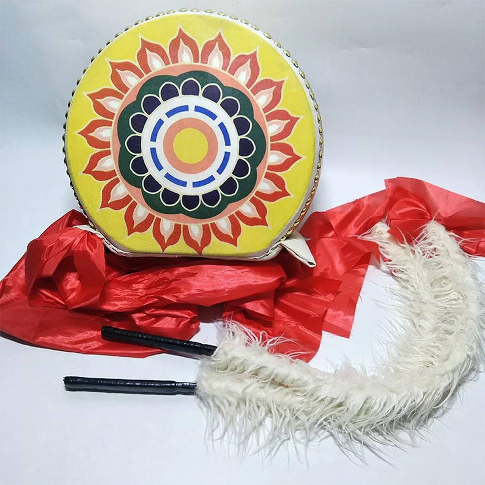 Tamburo Tibetano A Forma Di D, Strumento A Percussione Utilizzato Negli Spettacoli Dei Festival, Con Un Suono Forte E Chiaro,46CM