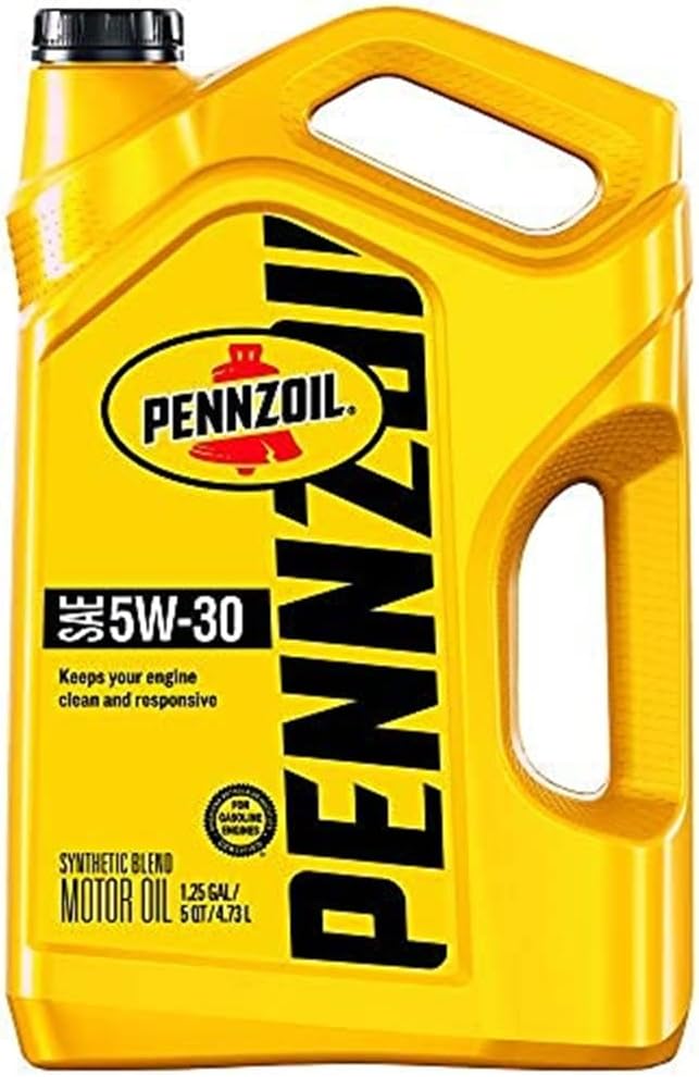 Pennzoil Synthetic Blend 5W-30 Motor Oil 5-Quart, With Active Cleansing Technology
