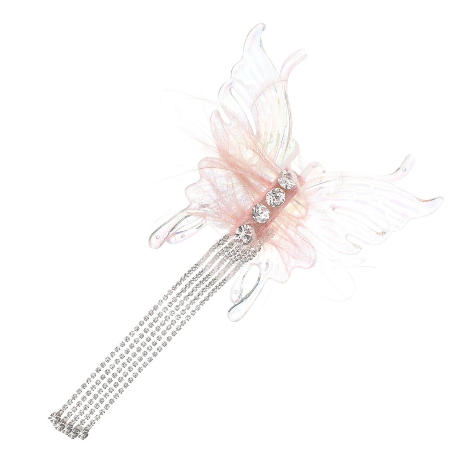 5 horquillas con plumas de, pinzas para el pelo, horquillas para el pelo con borlas de diamantes de imitación, accesorios para el cabello franceses para la boda de
