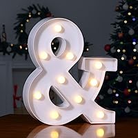 Vista 245 de Foaky LED Letter Lights Sign Marquee Light Up Letters Sign for Night Light Wedding/Birthday Party Battery Powered Christmas Lamp Home Bar