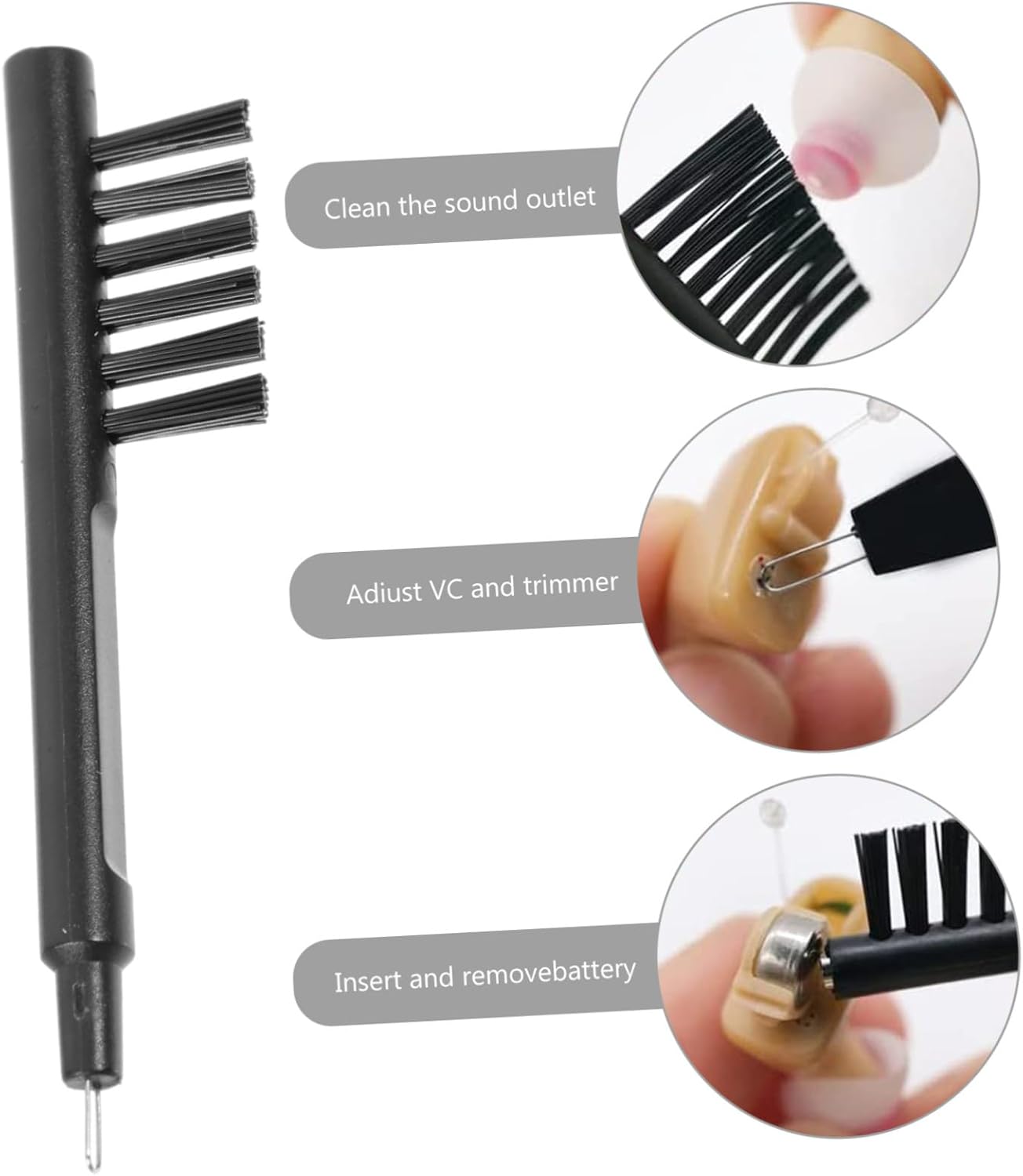 Hearing Aid Accessory Kit Cleaning Tools Case for Hearing Aids Gentle Portable Maintenance