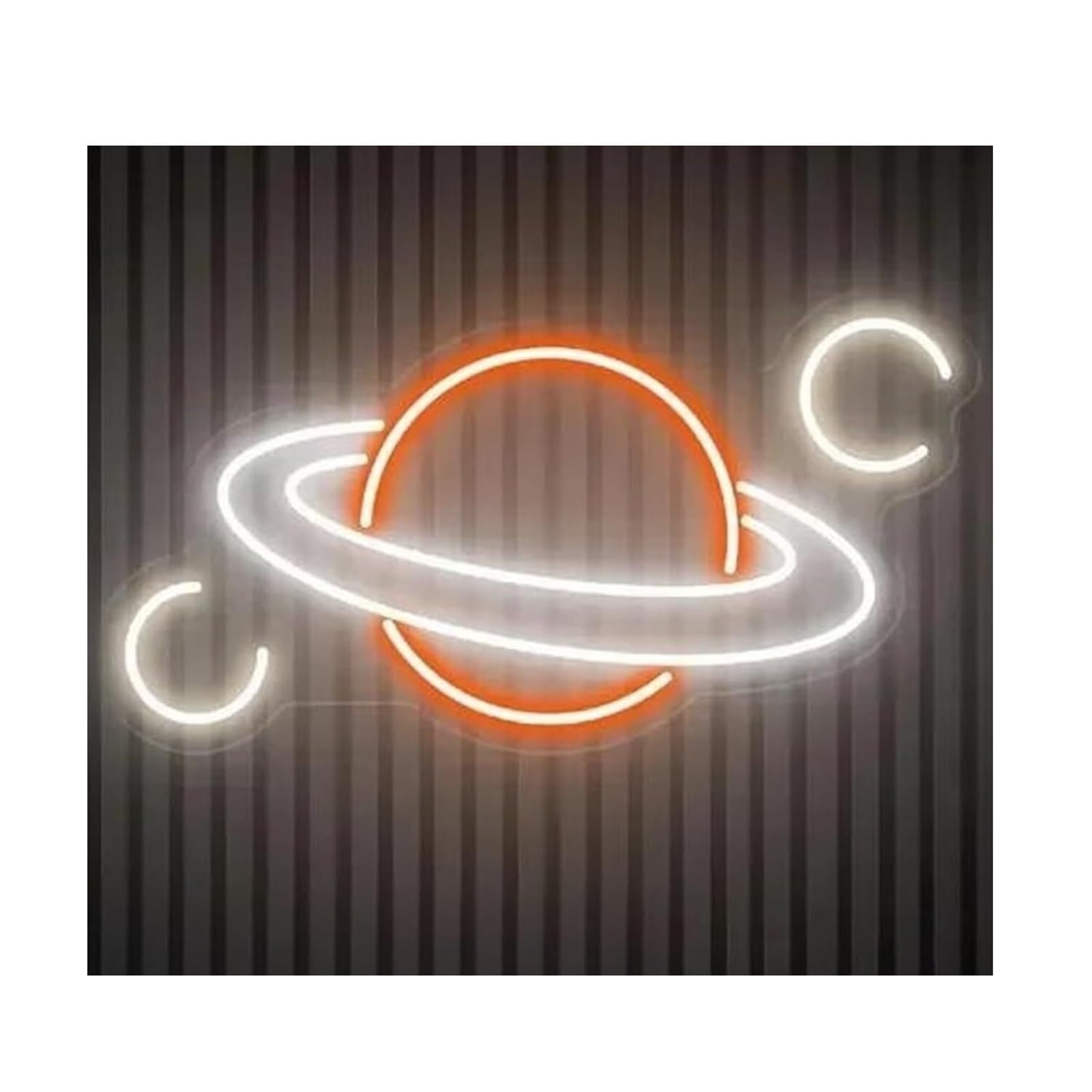 Zynther Neon lamp Soothing Atmosphere Lamp Planet for Saturn Neon Sign for Space Light for Kids Room(B)